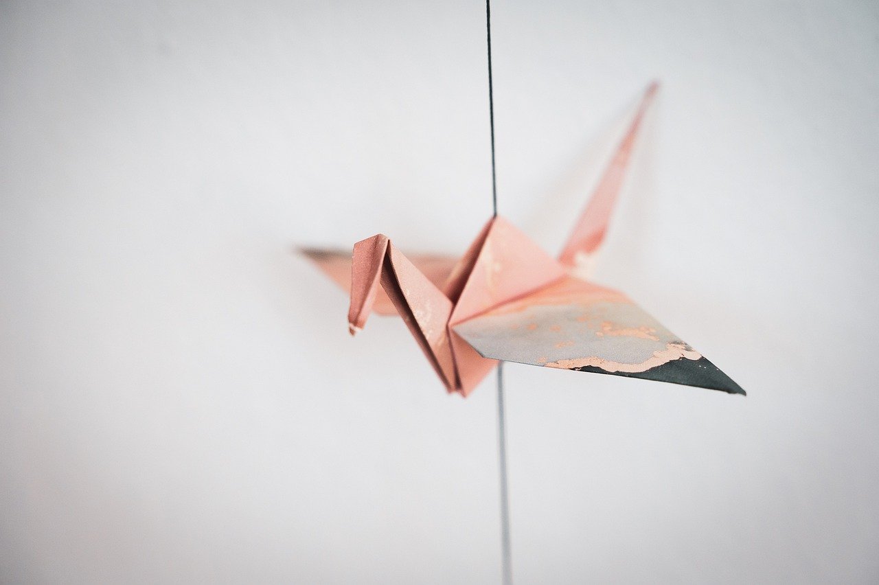 origami, paper, crane